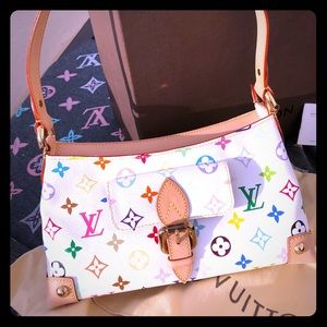 Louis Vuitton White Multicolore Canvas Elize